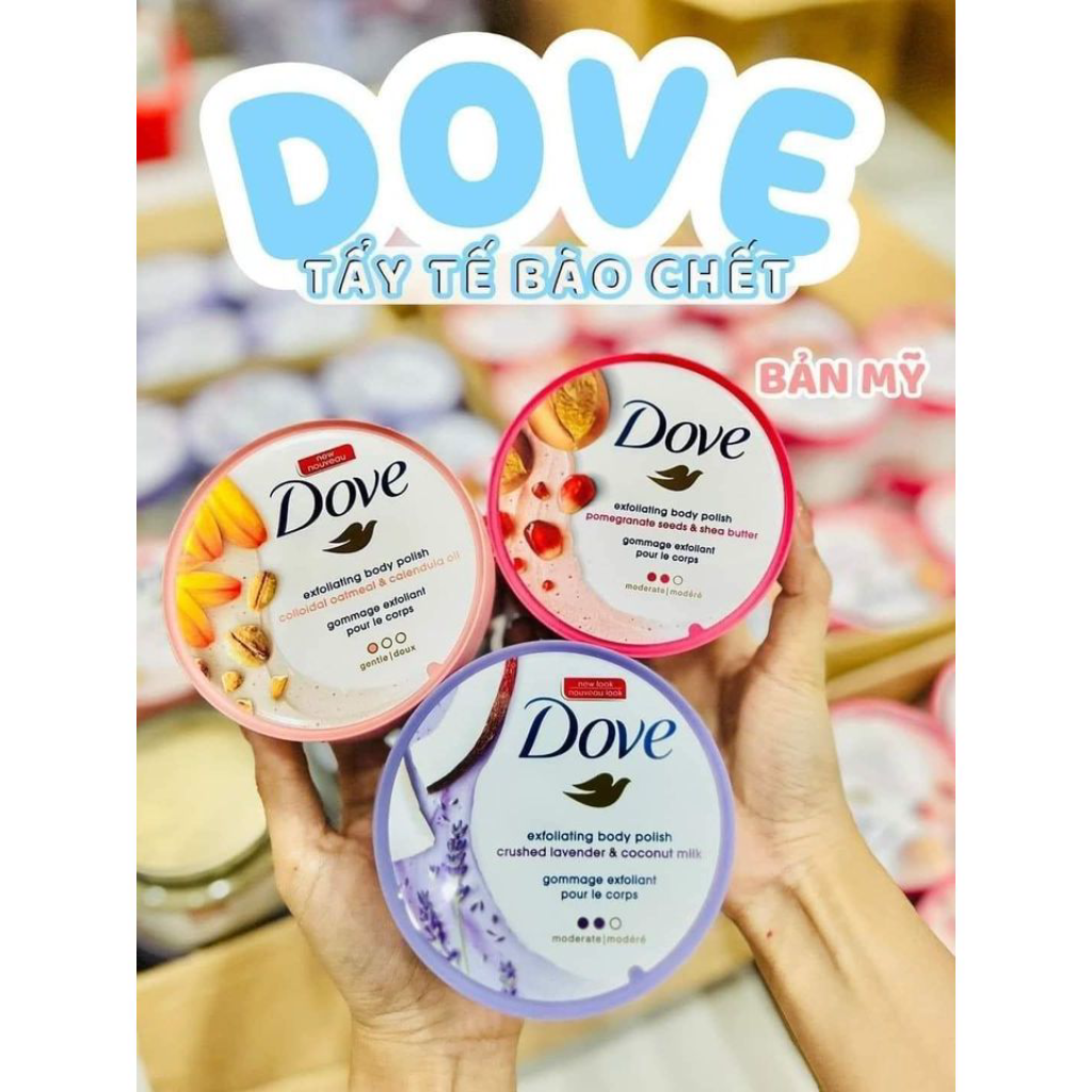 - BAN DUC - MY - TAY DA CHET TOAN THAN DOVE CHAM SOC DA DUONG TRANG CAP AM EXFOLIATING BODY POLISH