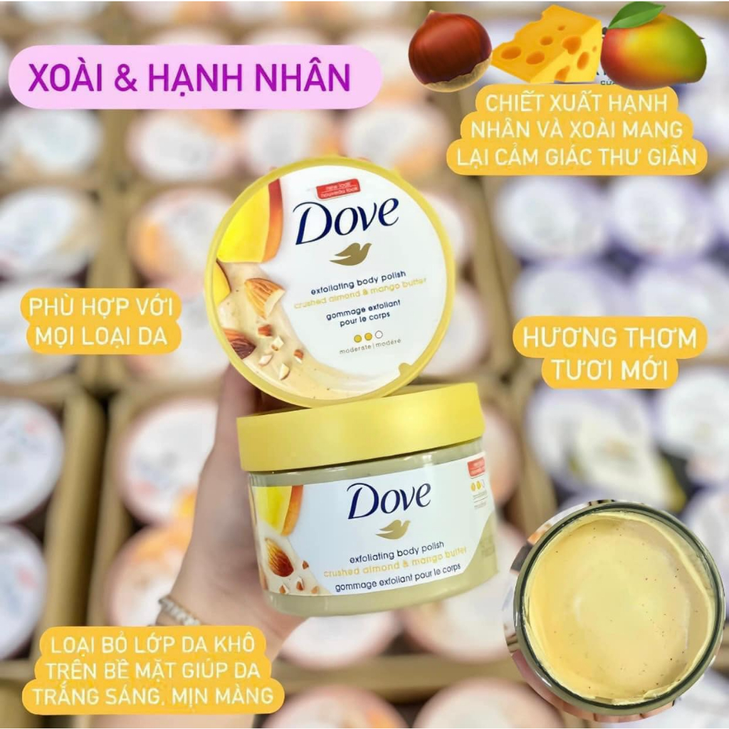 - BAN DUC - MY - TAY DA CHET TOAN THAN DOVE CHAM SOC DA DUONG TRANG CAP AM EXFOLIATING BODY POLISH