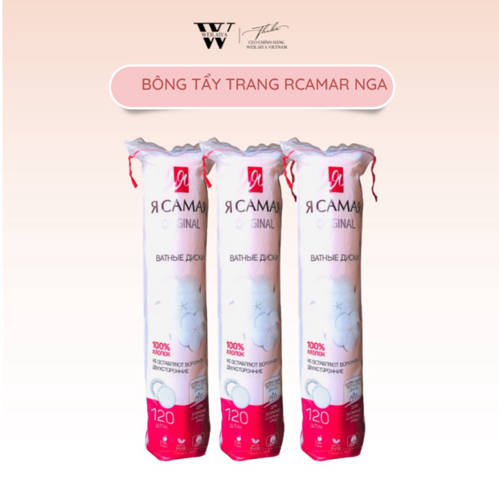 Bông Tẩy Trang Cao Cấp Ya Samaya RCAMAR Cotton Pads - Tôi là nhất (120 miếng - Nga)