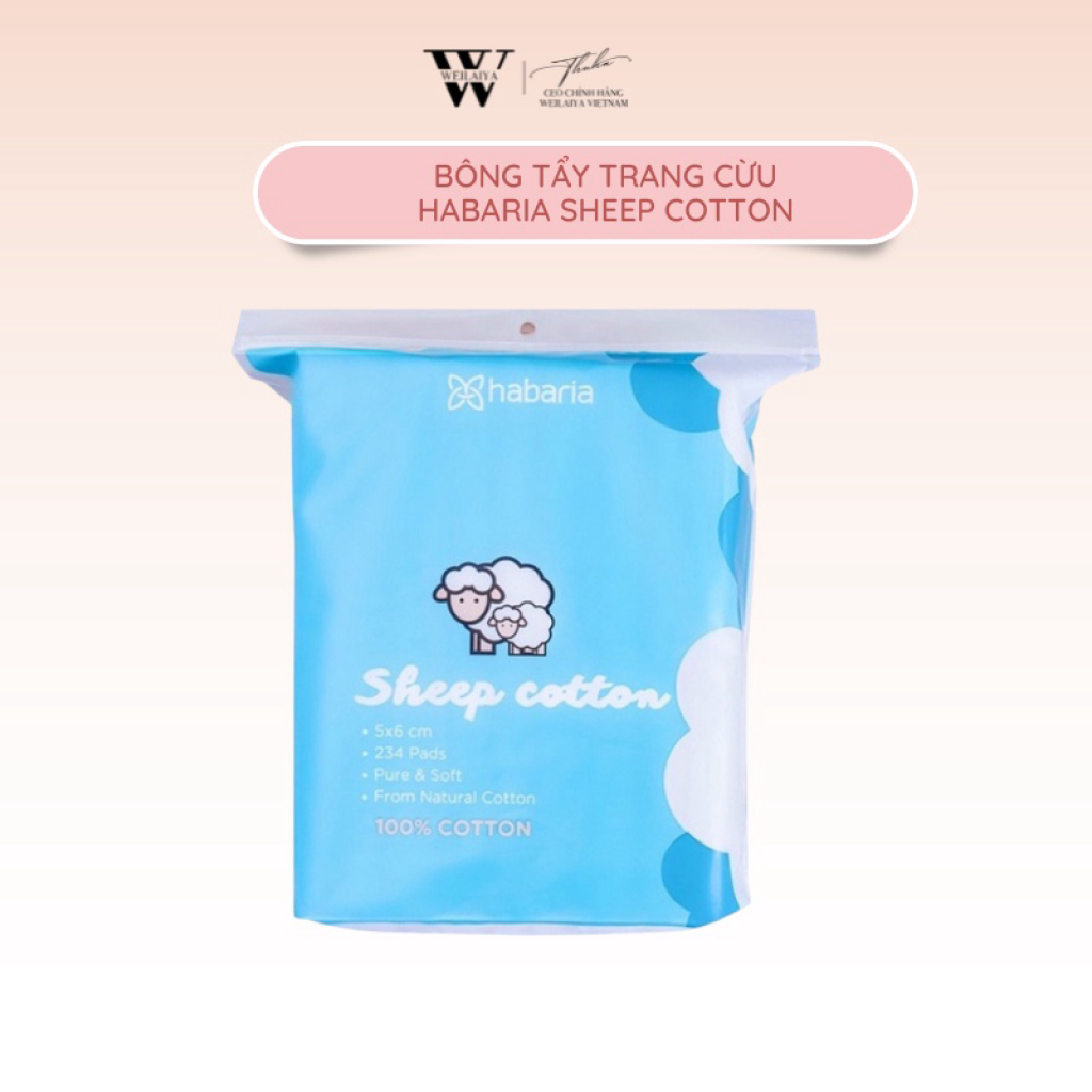 Bông Tẩy Trang Cừu habaria sợi To Bông Nguyên Chất 100 Cotton Tự Nhiên Mềm Mại An Toàn Cho Da