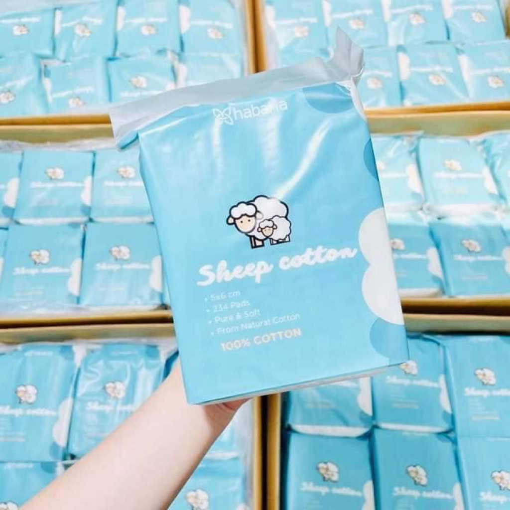 Bông Tẩy Trang Cừu habaria sợi To Bông Nguyên Chất 100 Cotton Tự Nhiên Mềm Mại An Toàn Cho Da