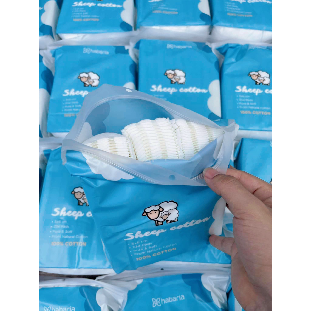 Bông Tẩy Trang Cừu habaria sợi To Bông Nguyên Chất 100 Cotton Tự Nhiên Mềm Mại An Toàn Cho Da