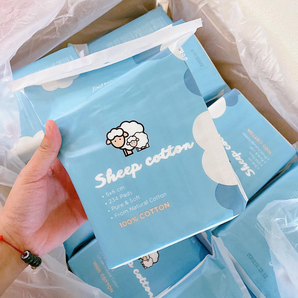 Bông Tẩy Trang Cừu habaria sợi To Bông Nguyên Chất 100 Cotton Tự Nhiên Mềm Mại An Toàn Cho Da