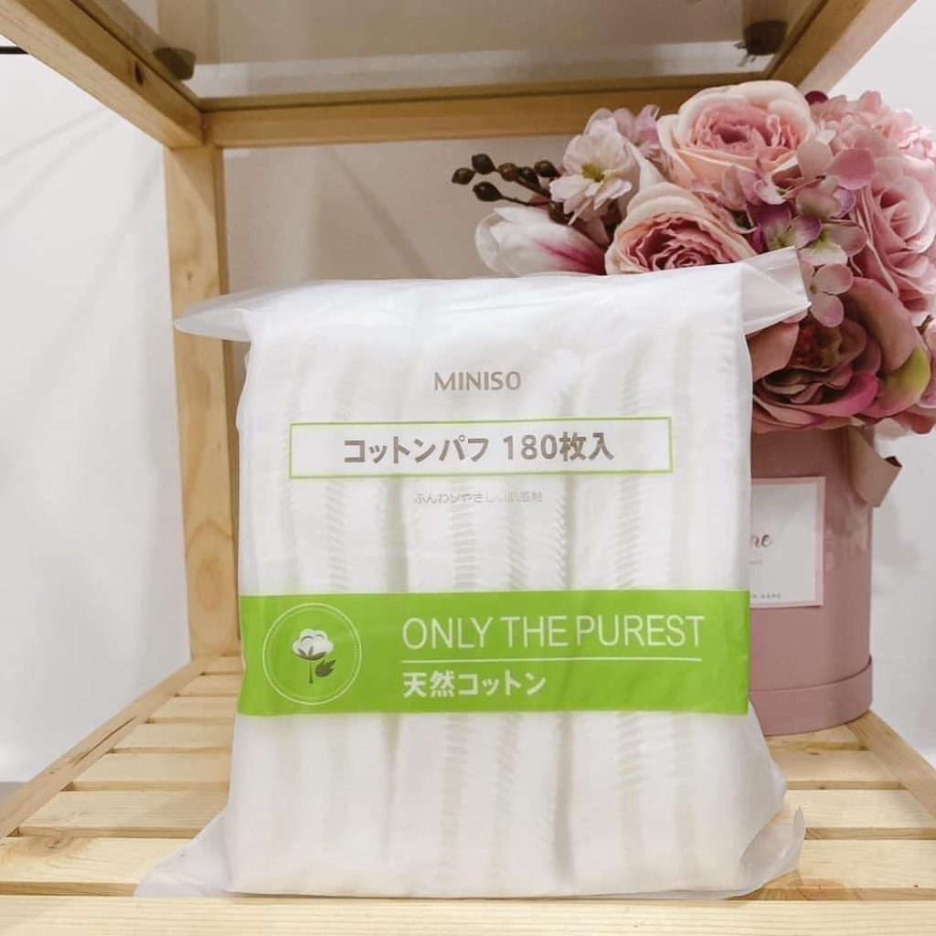 Bông Tẩy Trang Miniso Túi Zip 180 Miếng - Mềm Mịn - Tiết Kiệm