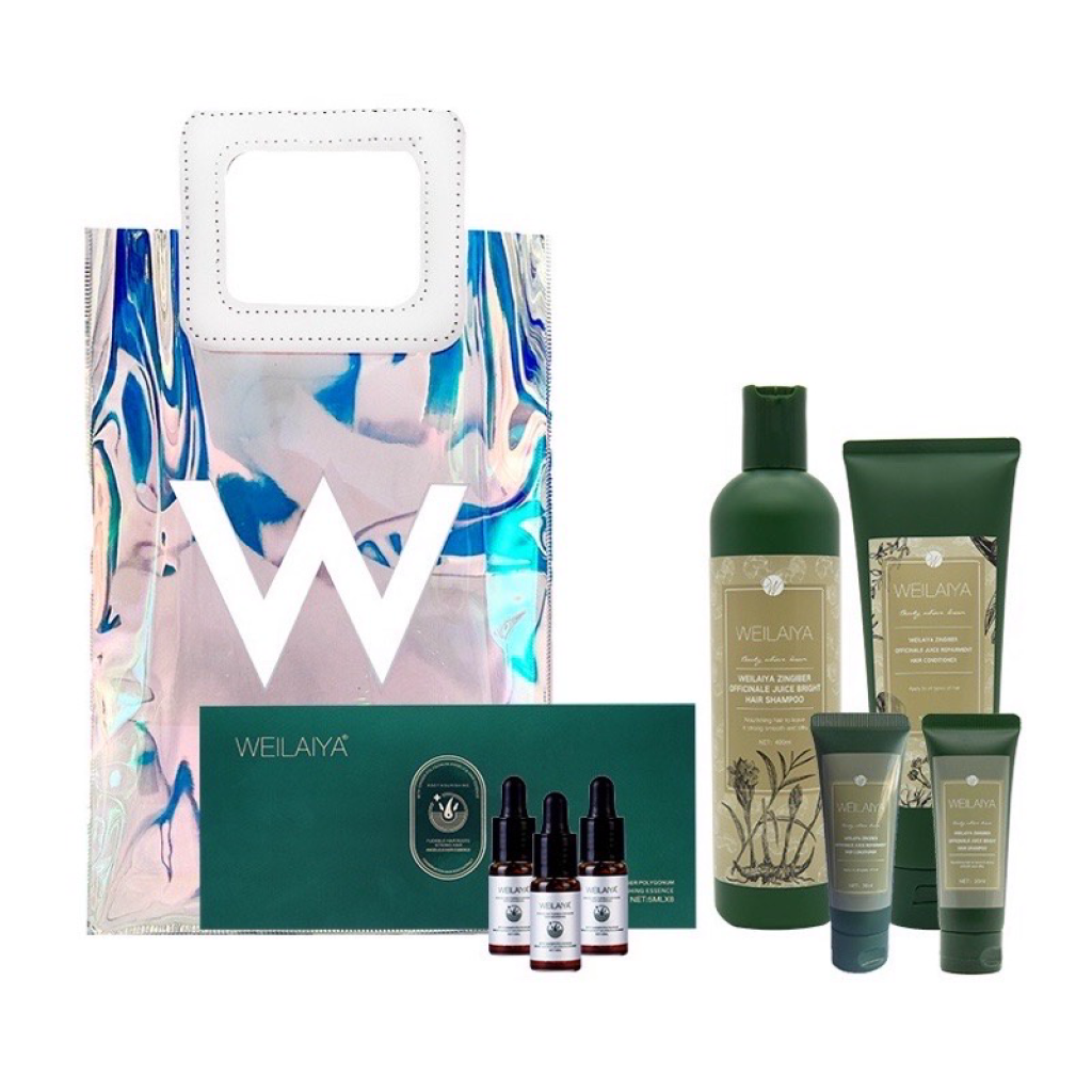 Combo Bộ Dầu Gội Xả Gừng Hà Thủ Ô và Tinh Chất Serum Huyết Thanh Kích Mọc Tóc Weilaiya