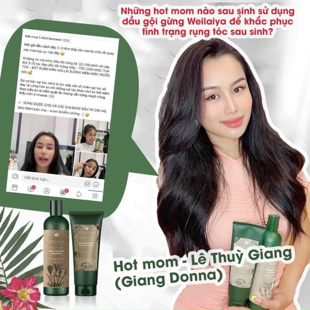 Combo Bộ Dầu Gội Xả Gừng và Tinh Chất Serum Huyết Thanh Kích Mọc Tóc Weilaiya