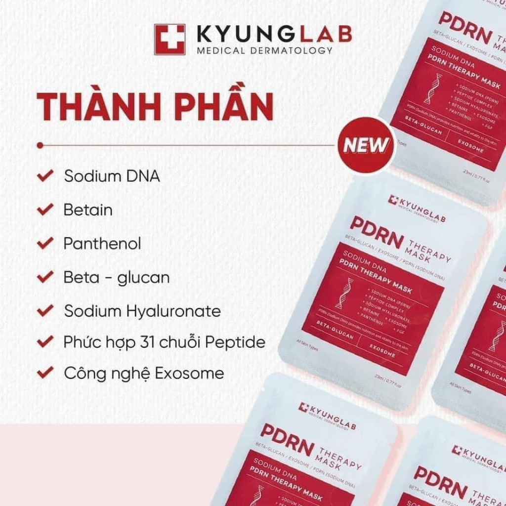 Combo Nạ Pdrn Kyunglab Mask Dưỡng Da Căng Bóng Mềm Mịn Trẻ hoá Da 10m