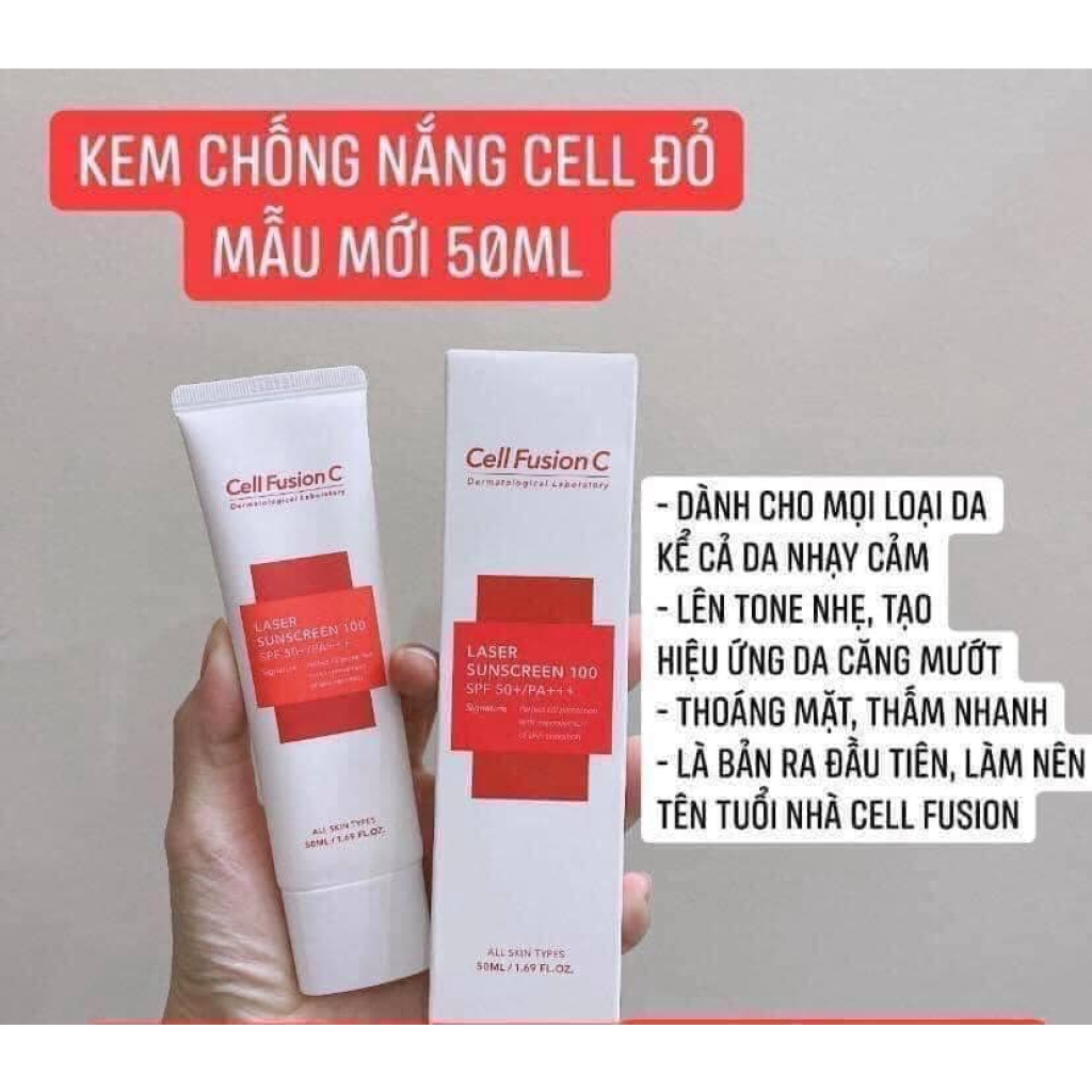 KEM CHONG NANG CELL FUSION C HA-N QUO-C NANG TONG CHO MOI LOAI DA TONING SUNSCREEN 100 SPF50