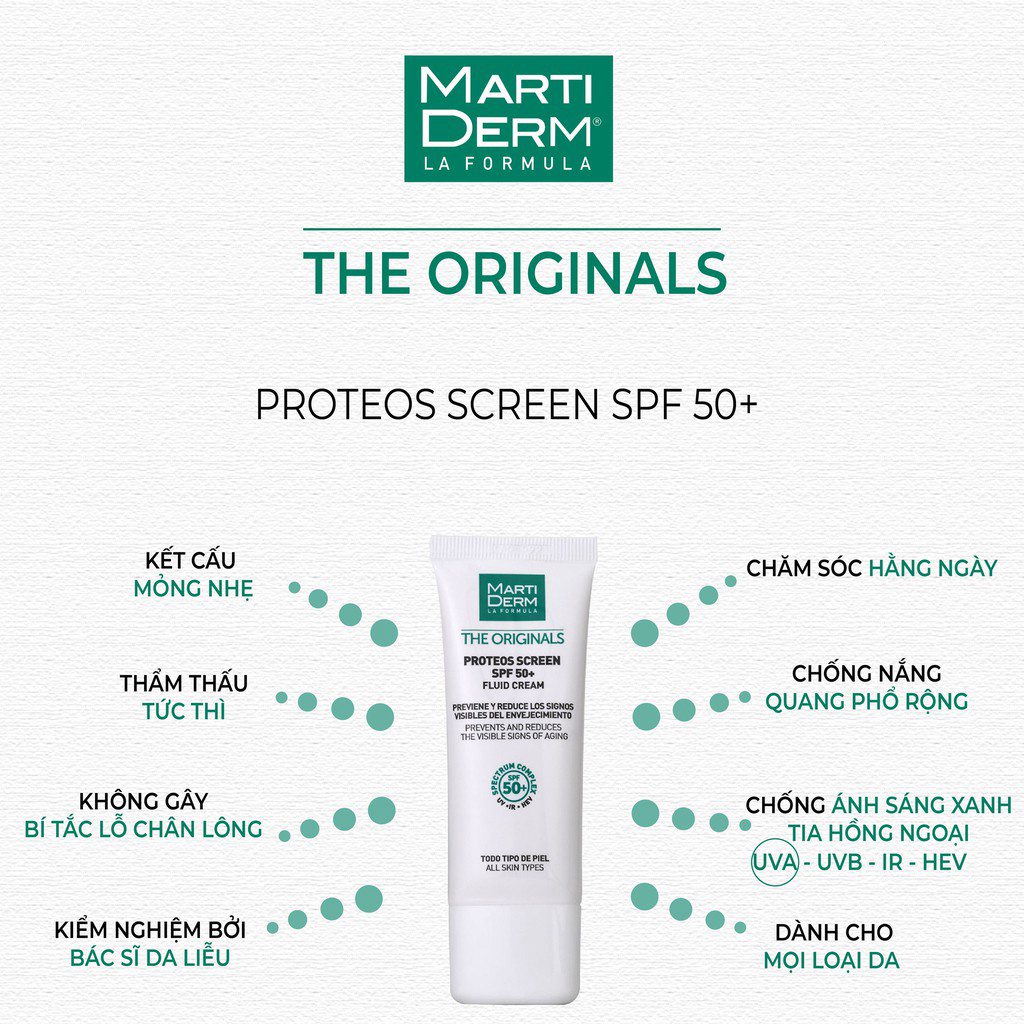 KEM CHONG NANG MARTIDERM THE ORIGINALS PROTEOS SCREEN SPF50- CHONG LAO HOA