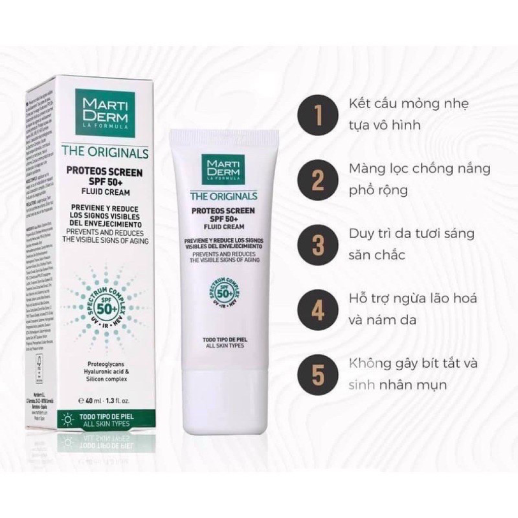 KEM CHONG NANG MARTIDERM THE ORIGINALS PROTEOS SCREEN SPF50- CHONG LAO HOA