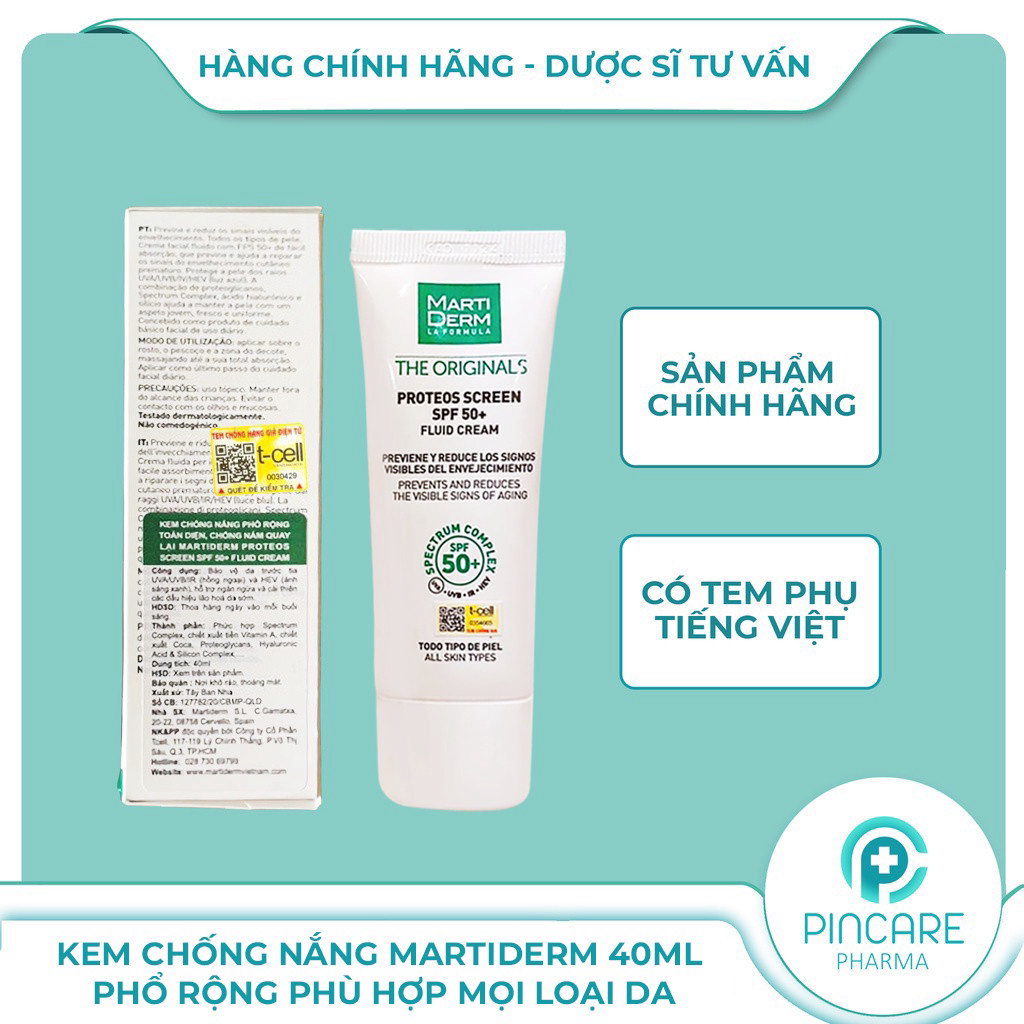 KEM CHONG NANG MARTIDERM THE ORIGINALS PROTEOS SCREEN SPF50- CHONG LAO HOA