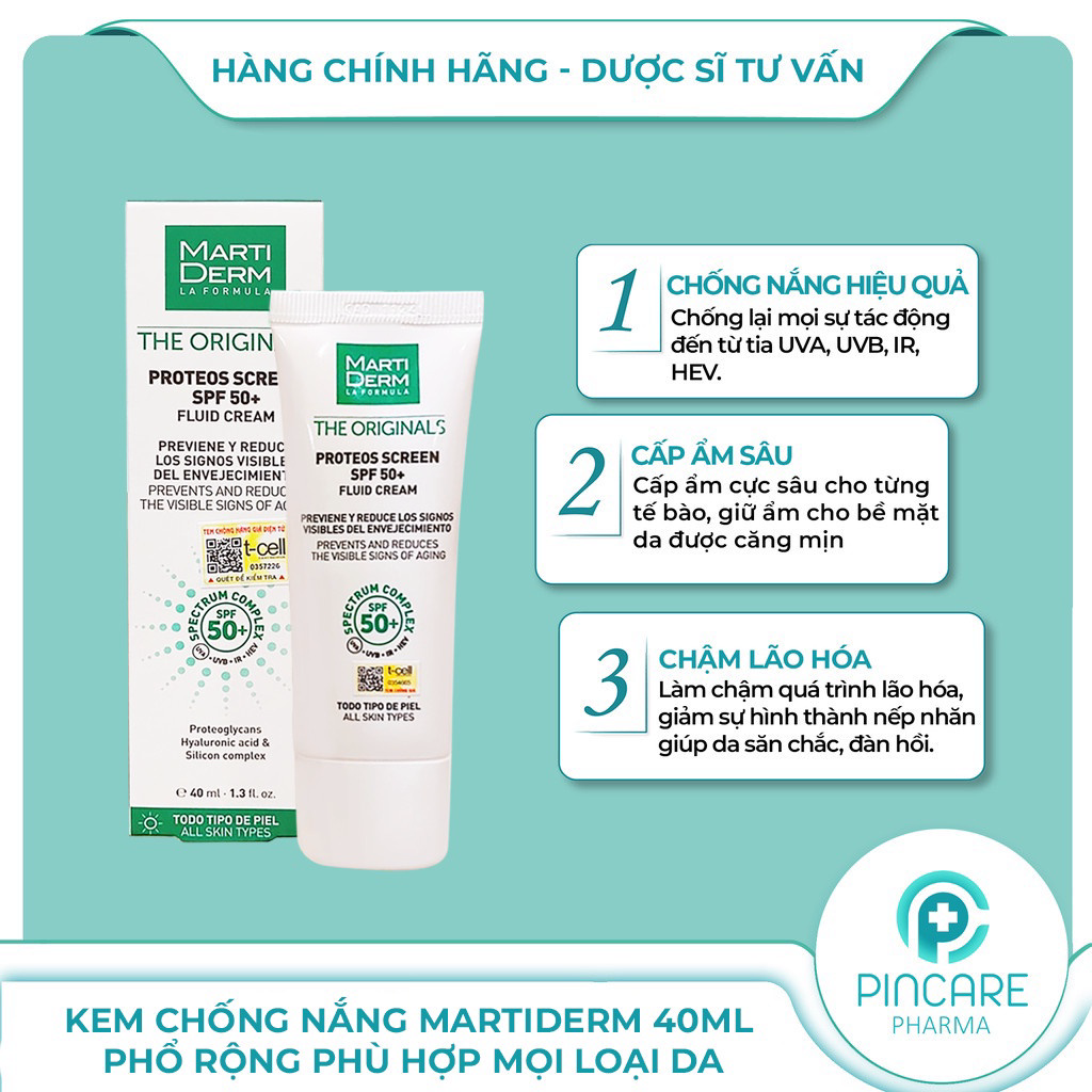 KEM CHONG NANG MARTIDERM THE ORIGINALS PROTEOS SCREEN SPF50- CHONG LAO HOA