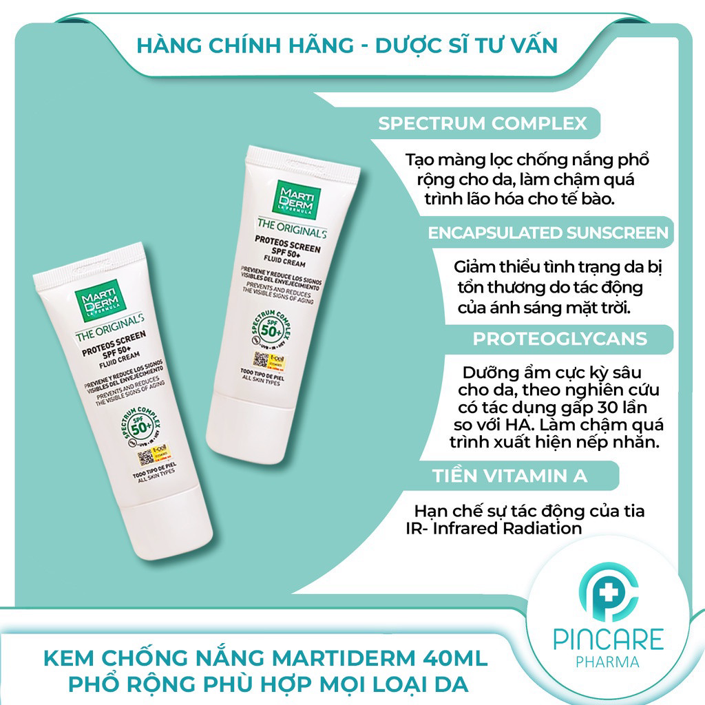 KEM CHONG NANG MARTIDERM THE ORIGINALS PROTEOS SCREEN SPF50- CHONG LAO HOA