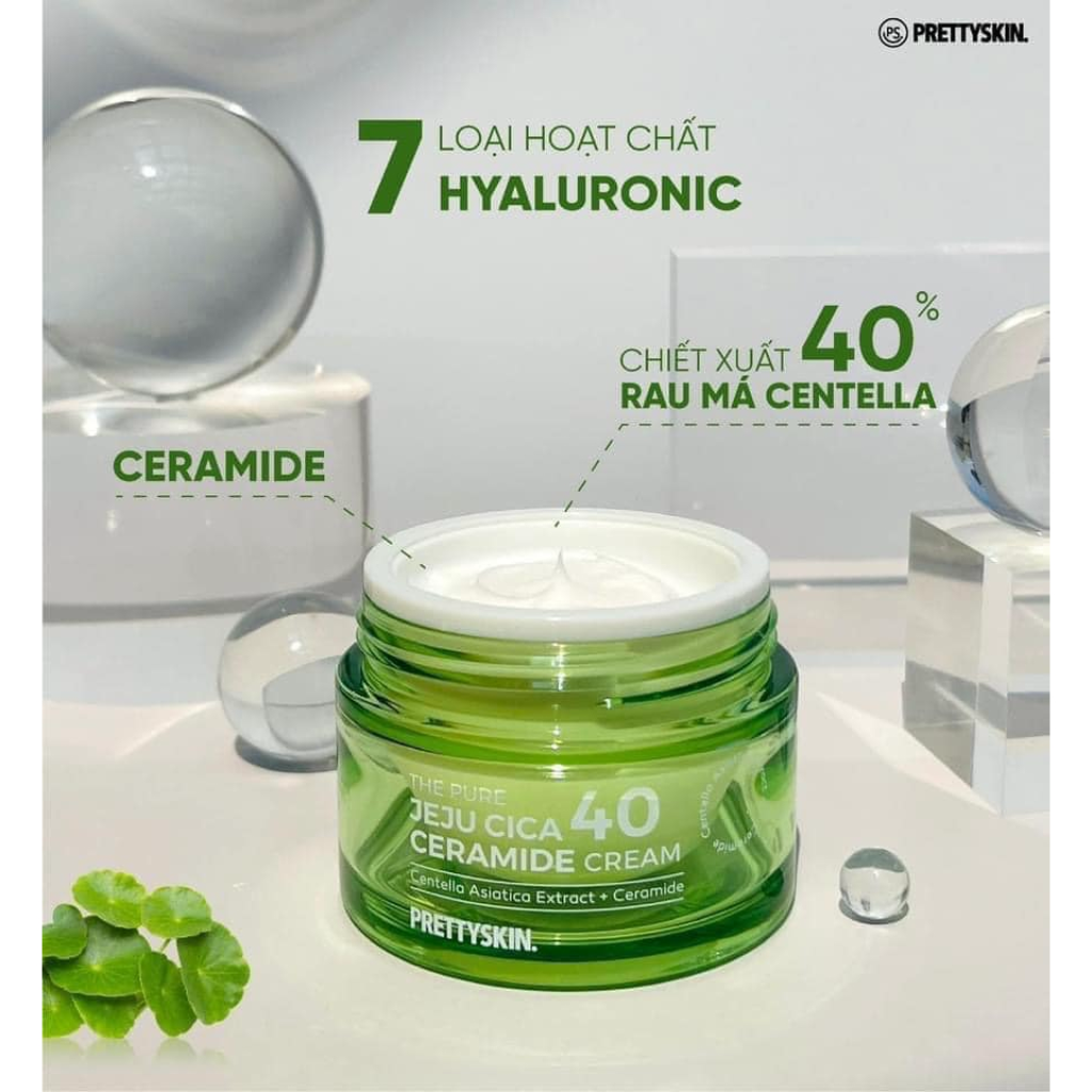KEM DUONG TRANG DA RAU MA PRETTYSKIN THE PURE JEJU CICA 40 CERAMIDE CREAM 52ML