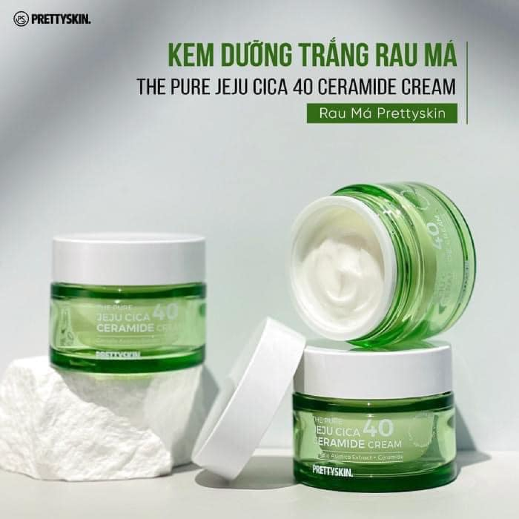 KEM DUONG TRANG DA RAU MA PRETTYSKIN THE PURE JEJU CICA 40 CERAMIDE CREAM 52ML
