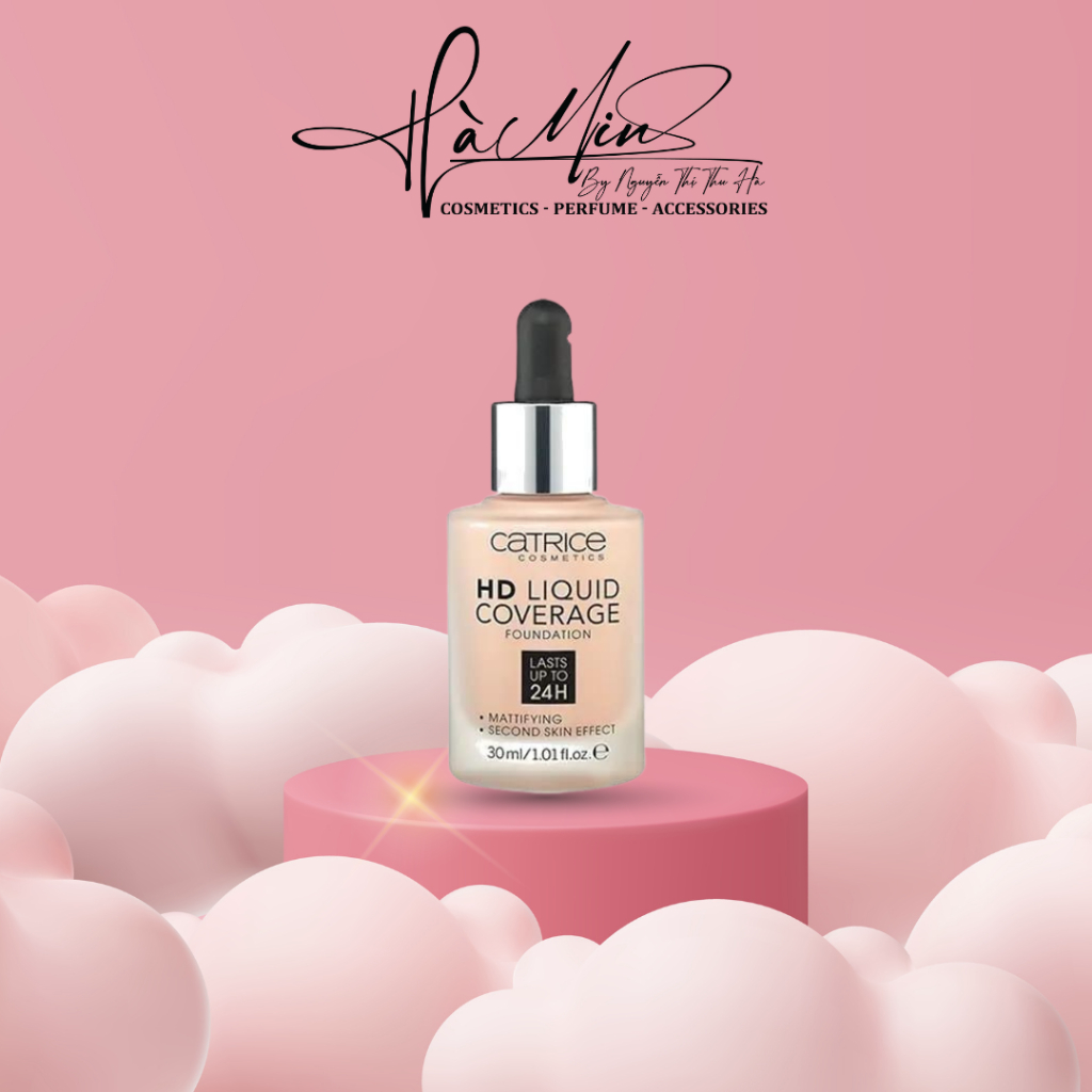 KEM NEN CATRICE HD LIQUID COVERAGE FOUNDATION- KEM NEN CHE PHU TU NHIEN TAO DO MIN MANG CHO DA 30ML