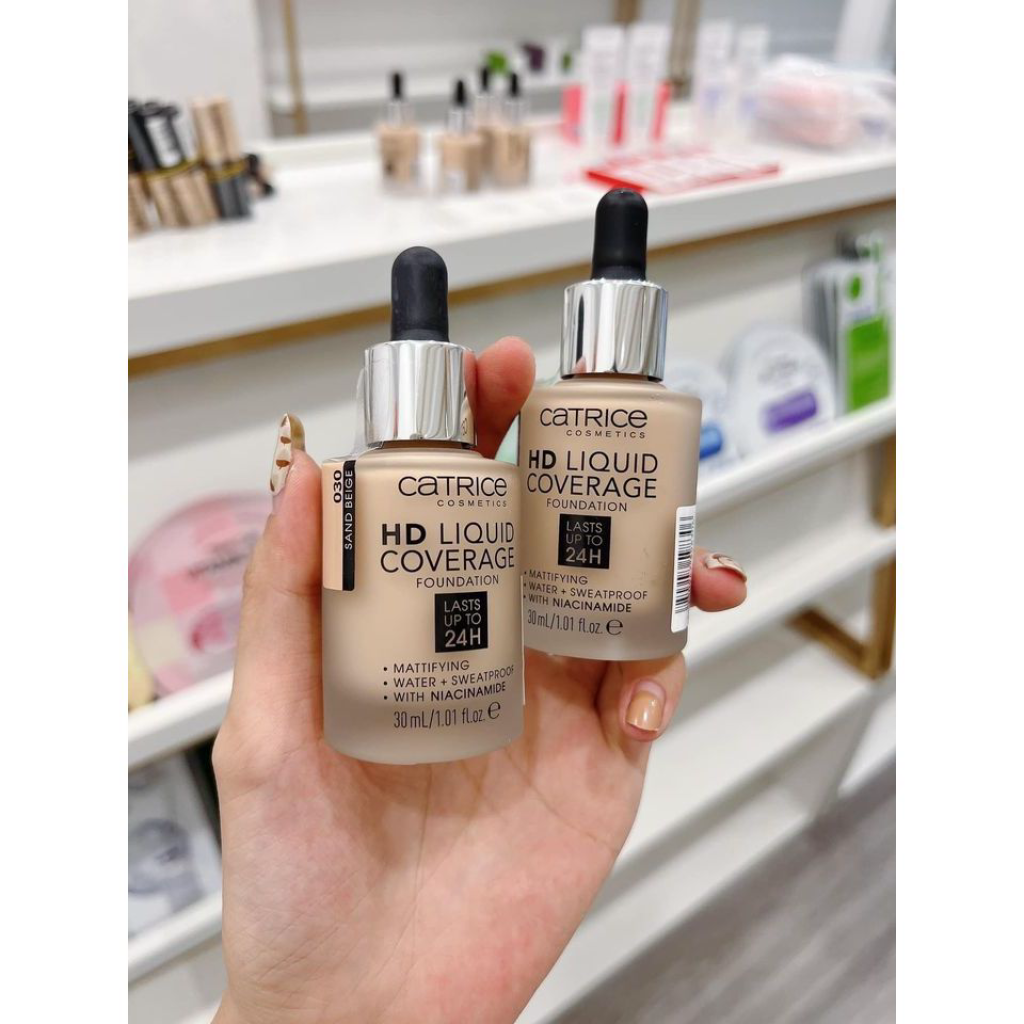 KEM NEN CATRICE HD LIQUID COVERAGE FOUNDATION- KEM NEN CHE PHU TU NHIEN TAO DO MIN MANG CHO DA 30ML
