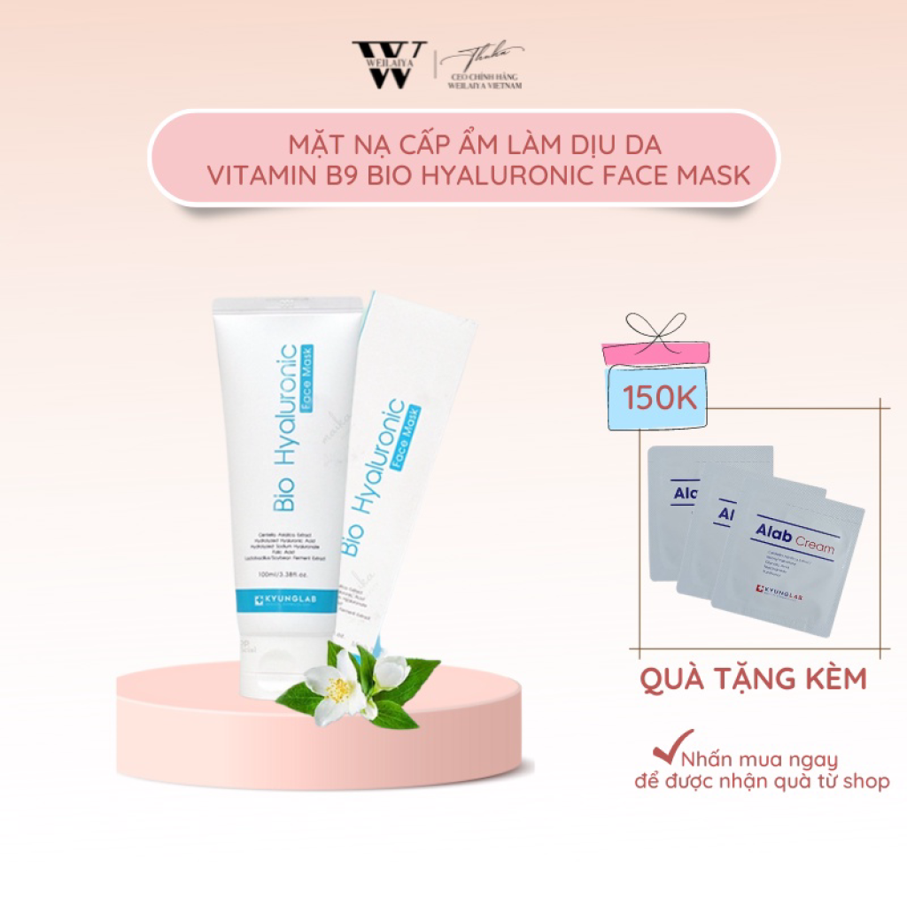 Mặt Nạ KYUNG LAB VITAMIN B9 BIO HYALURONIC FACE MASK Cấp Ẩm, Làm Dịu Da, Ngừa Lão Hóa 100ml