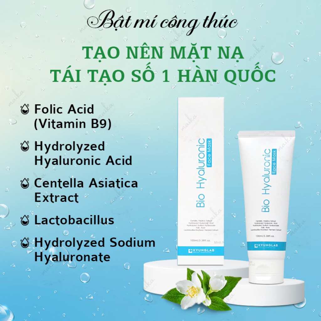 Mặt Nạ KYUNG LAB VITAMIN B9 BIO HYALURONIC FACE MASK Cấp Ẩm, Làm Dịu Da, Ngừa Lão Hóa 100ml
