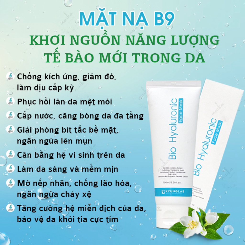 Mặt Nạ KYUNG LAB VITAMIN B9 BIO HYALURONIC FACE MASK Cấp Ẩm, Làm Dịu Da, Ngừa Lão Hóa 100ml