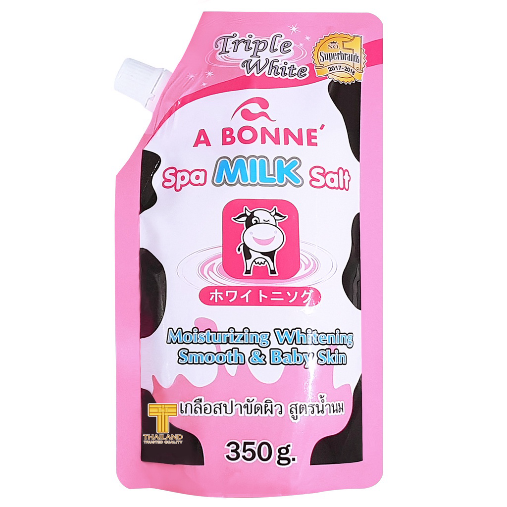 Muối Tắm Sữa Bò Abonne Tẩy Tế Bào Chết Body Và Da Mặt Thái Lan Hương Sữa Tươi 350g