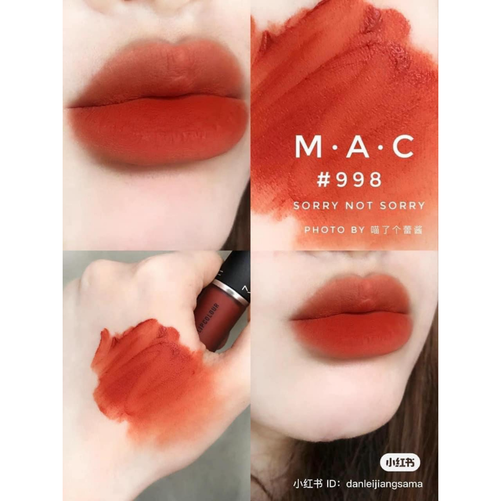 Son Kem MAC Powder Kiss Matte Liquid Lipstick full size 5ml-998 Cam Chay