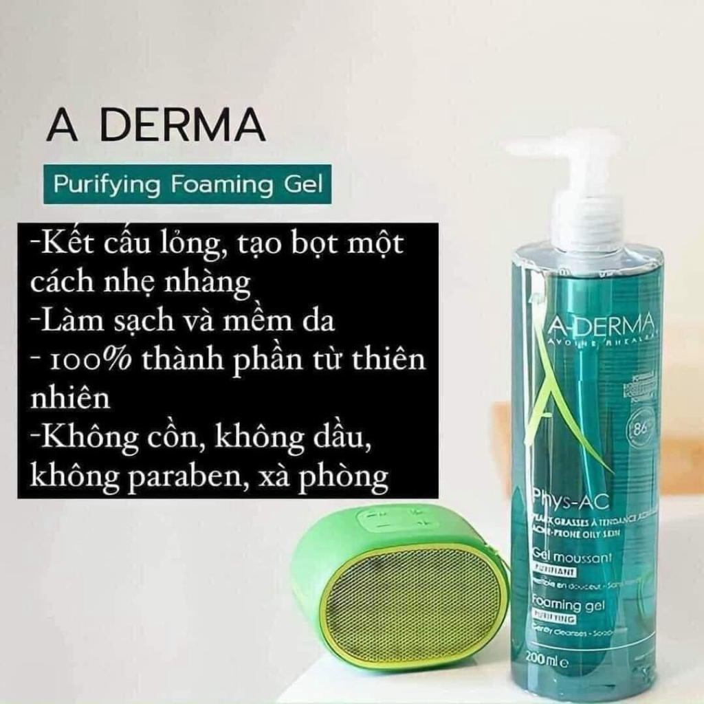 Sữa Rửa Mặt Aderma Gel Moussant Thys Ac Chuyên Dùng Cho Da Mụn - Nhạy Cảm 