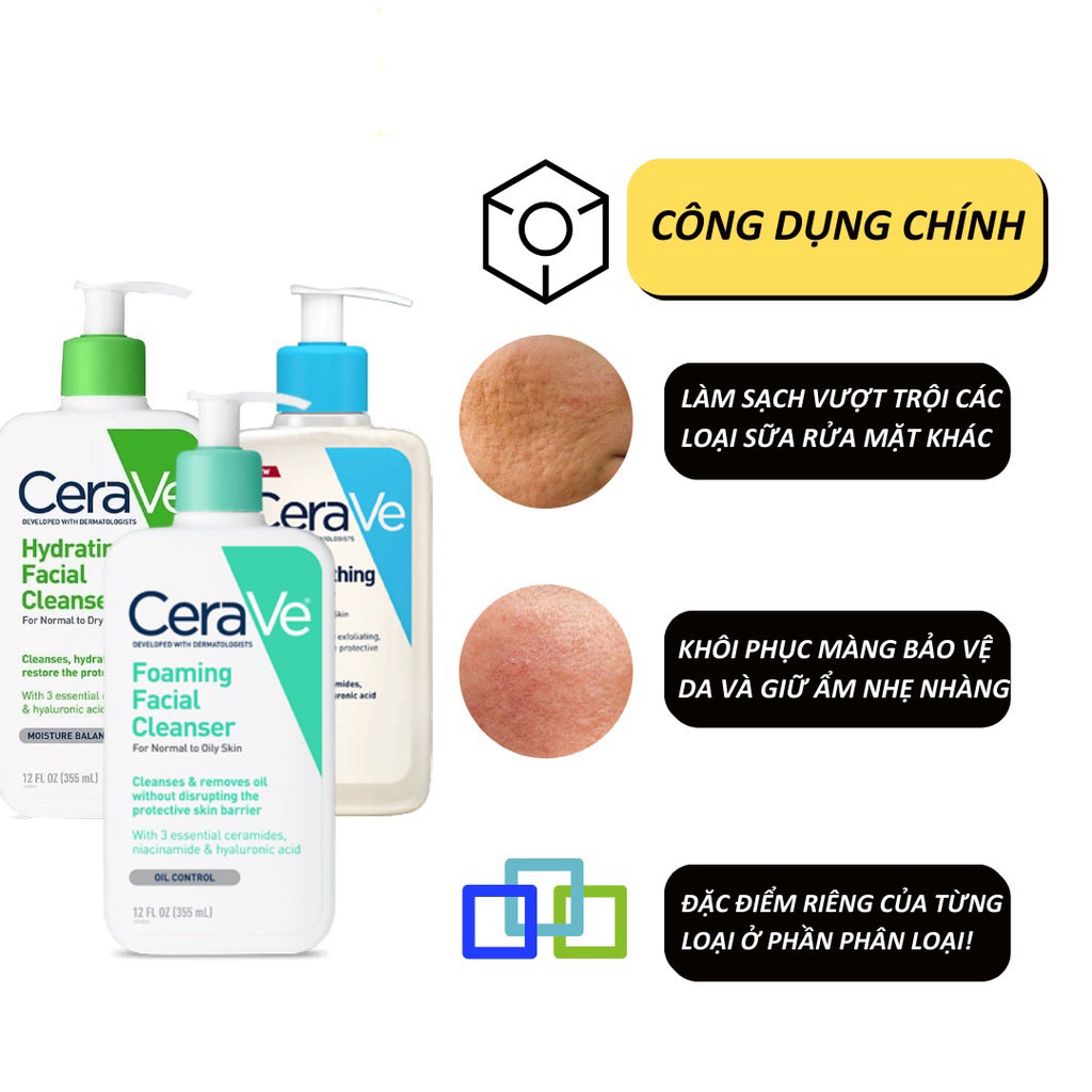 SUA RUA MAT CERAVE DIU NHE FOAMING FACIAL CLEANSER 236 ML