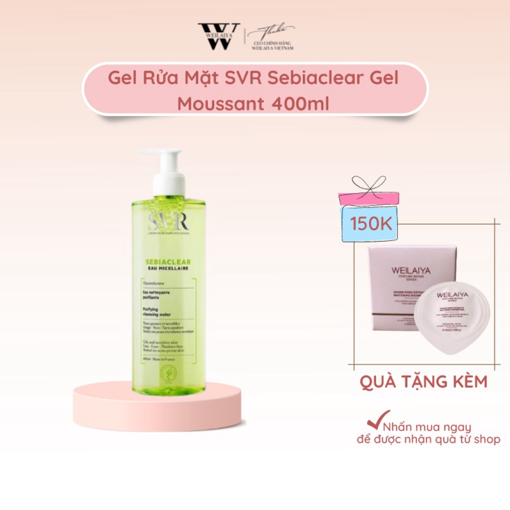 SUA RUA MAT SVR SEBIACLEAR GEL MOUSSANT 400ML GEL RUA MAT SVR CHO DA DAU M U N - DA NHAY CAM