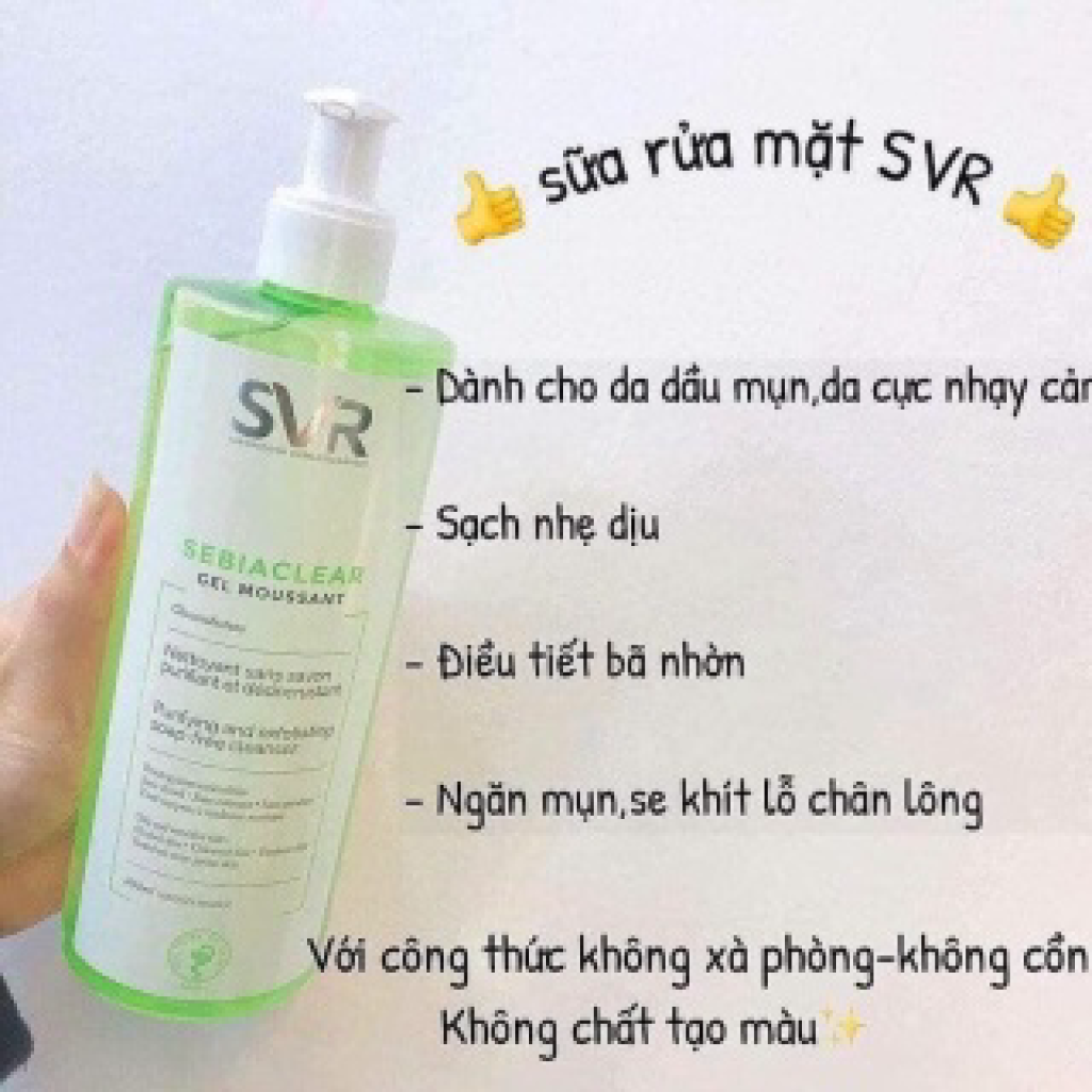 SUA RUA MAT SVR SEBIACLEAR GEL MOUSSANT 400ML GEL RUA MAT SVR CHO DA DAU M U N - DA NHAY CAM