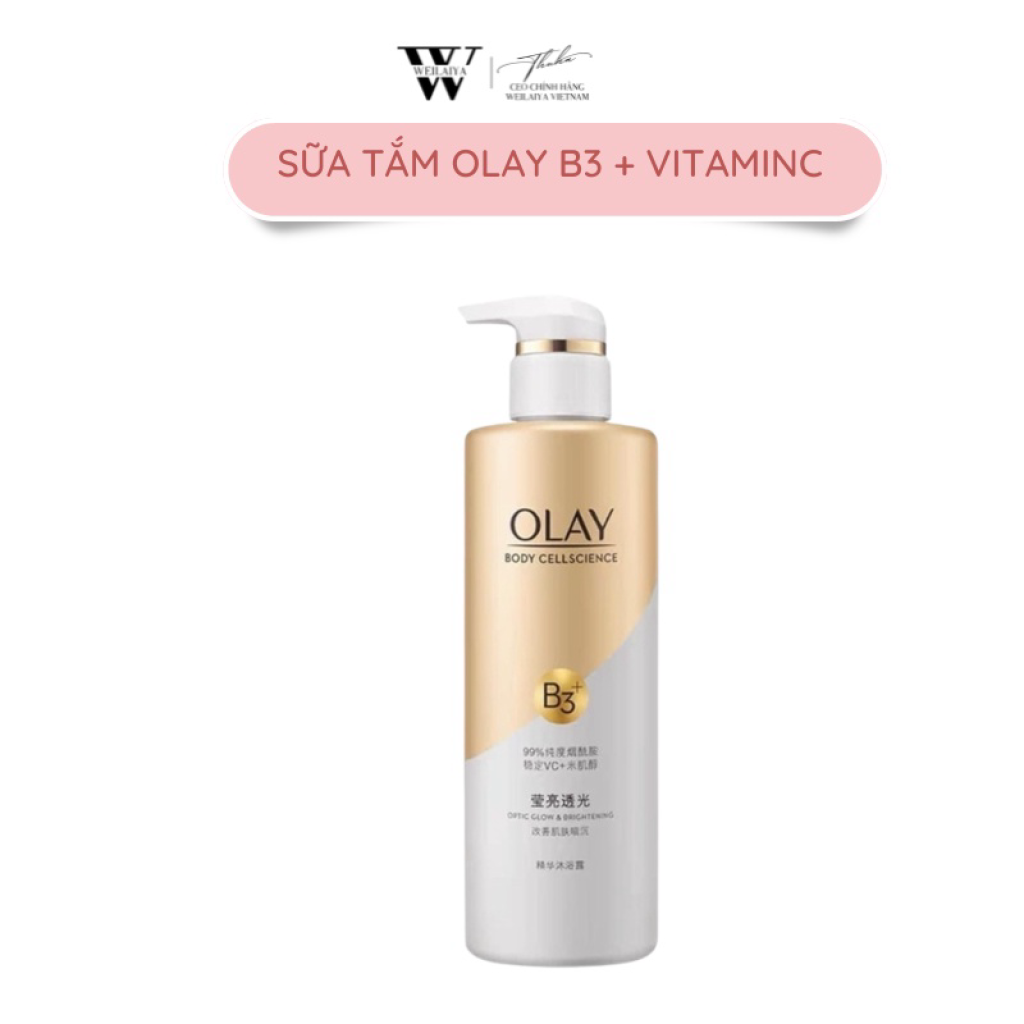 Sữa Tắm olay B3 Dưỡng Thể Trắng Da Dưỡng Ẩm Cho Làn Da Trắng Sáng Mịn Màng Hơn
