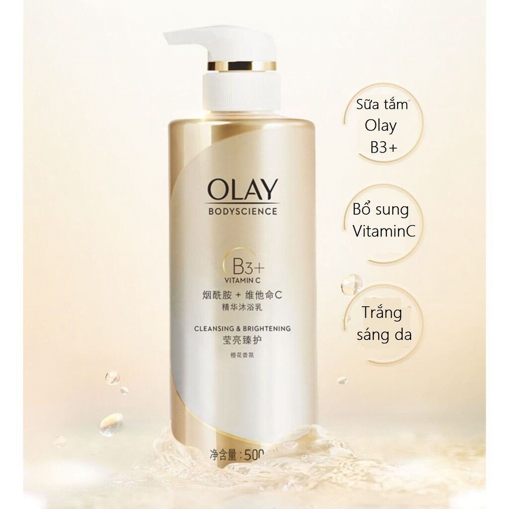 Sữa Tắm olay B3 Dưỡng Thể Trắng Da Dưỡng Ẩm Cho Làn Da Trắng Sáng Mịn Màng Hơn