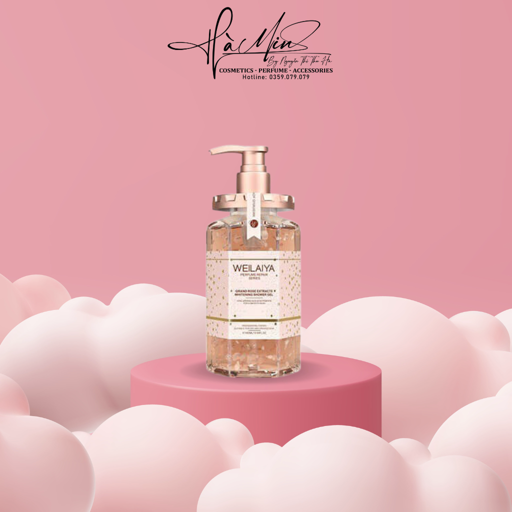 Sữa Tắm Trắng Da Tủy Mật Hoa Hồng Damask Weilaiya Hàng Chính Hãng_Grand Rose Extracts Whitening Shower Gel 450ml