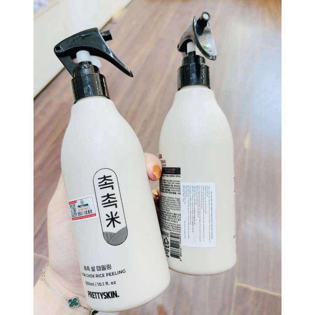 Tẩy Tế Bào Chết Body Dạng Xịt Prettyskin Chok Chok Rice Peeling Pretty Skin Hàn Quốc 300ml 
