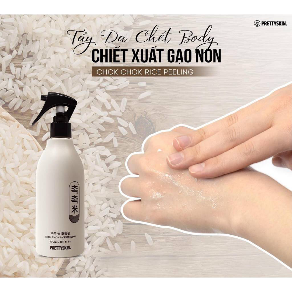Tẩy Tế Bào Chết Body Dạng Xịt Prettyskin Chok Chok Rice Peeling Pretty Skin Hàn Quốc 300ml 