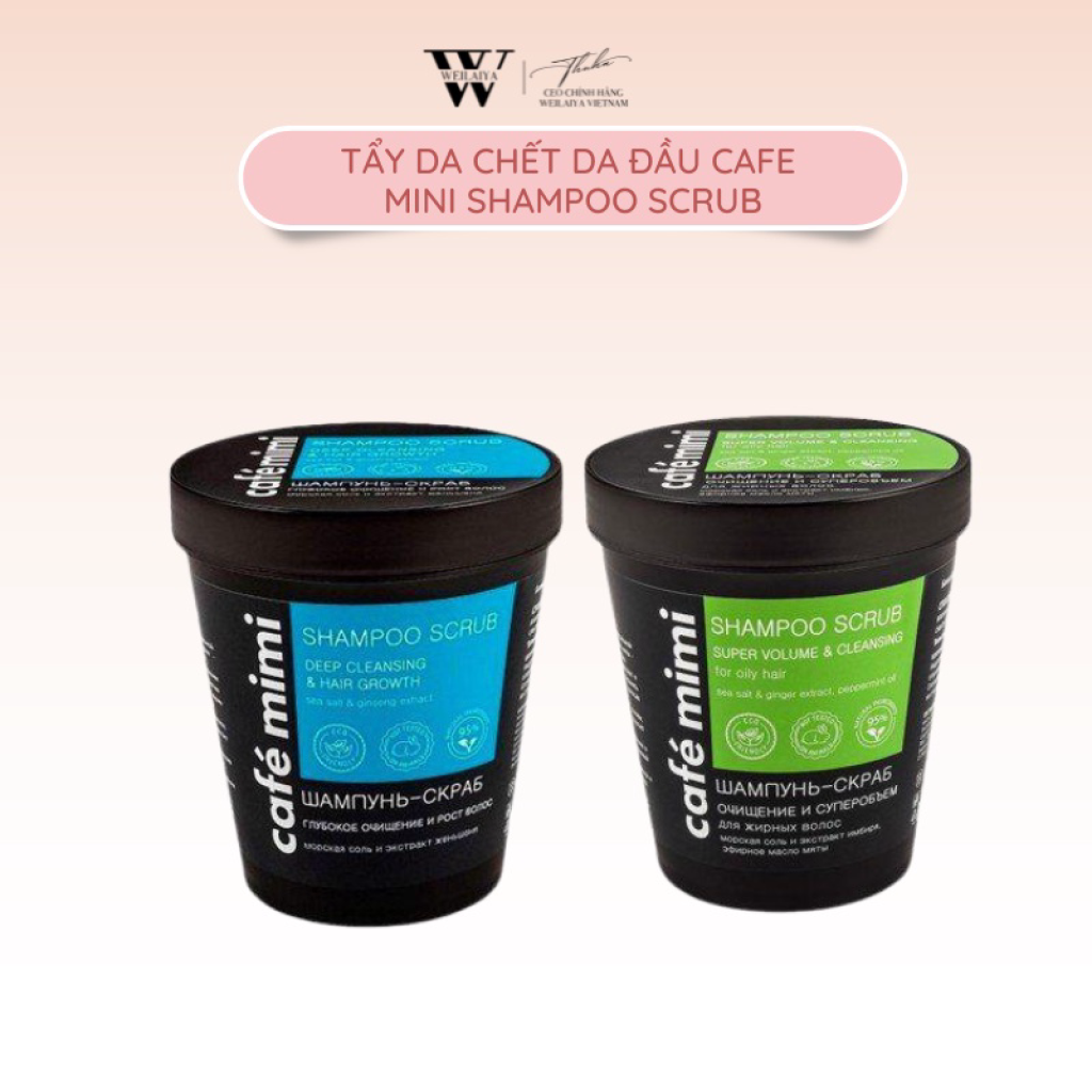 Cafe Mimi Shampoo Scrub Tẩy Da Chết Dành Riêng Cho Da Đầu - 330g Làm Sạch Sâu Ngừa Bết Tóc, Sạch Gàu