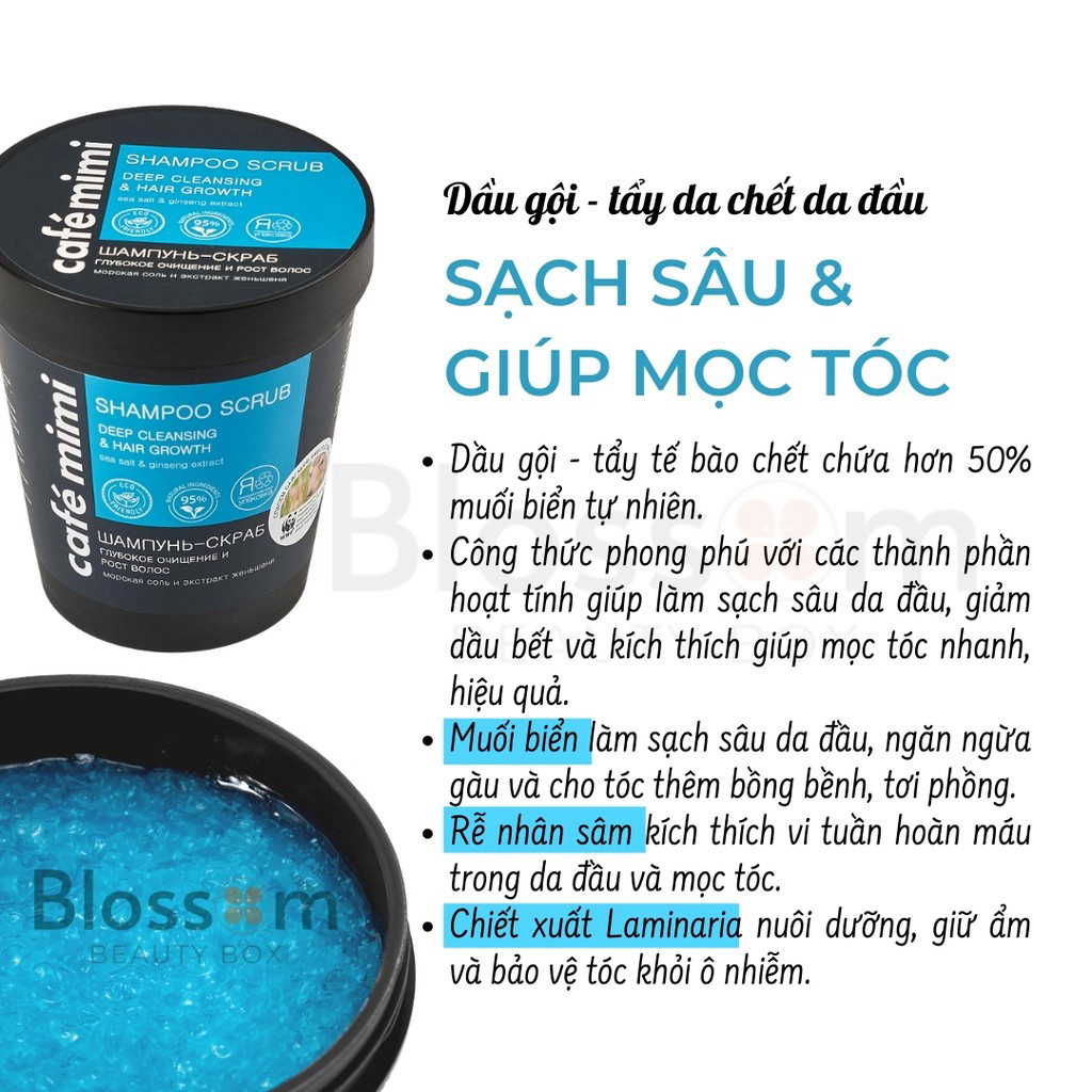 Cafe Mimi Shampoo Scrub Tẩy Da Chết Dành Riêng Cho Da Đầu - 330g Làm Sạch Sâu Ngừa Bết Tóc, Sạch Gàu