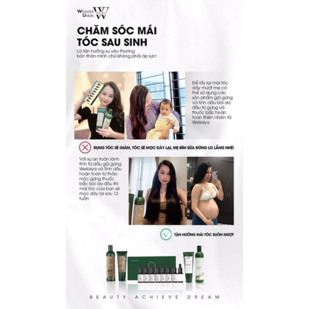 TEST MINI Dầu Gội Gừng, Gừng Hà Thủ Ô Weilaiya Giảm Rụng Tóc, Kích Mọc Tóc Nhanh Hợp Mọi Da Đầu