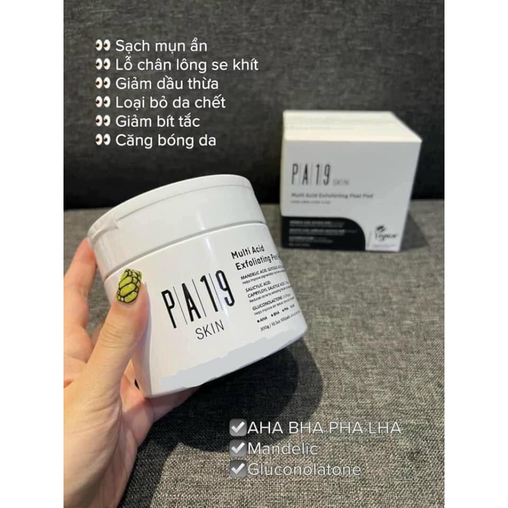 Toner Pad Pa19 Dưỡng Ẩm Se Khít Lỗ Chân Lông Mờ Thâm 100pad