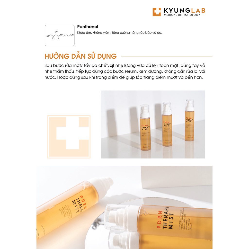 XIT KHOANG THAN KYUNG LAB CHINH HANG PDRN THERAPY MIST 150ML-XIT TE BAO GOC TANG SINH COLLAGEN CAP AM PHUC HOI BAO VE DA