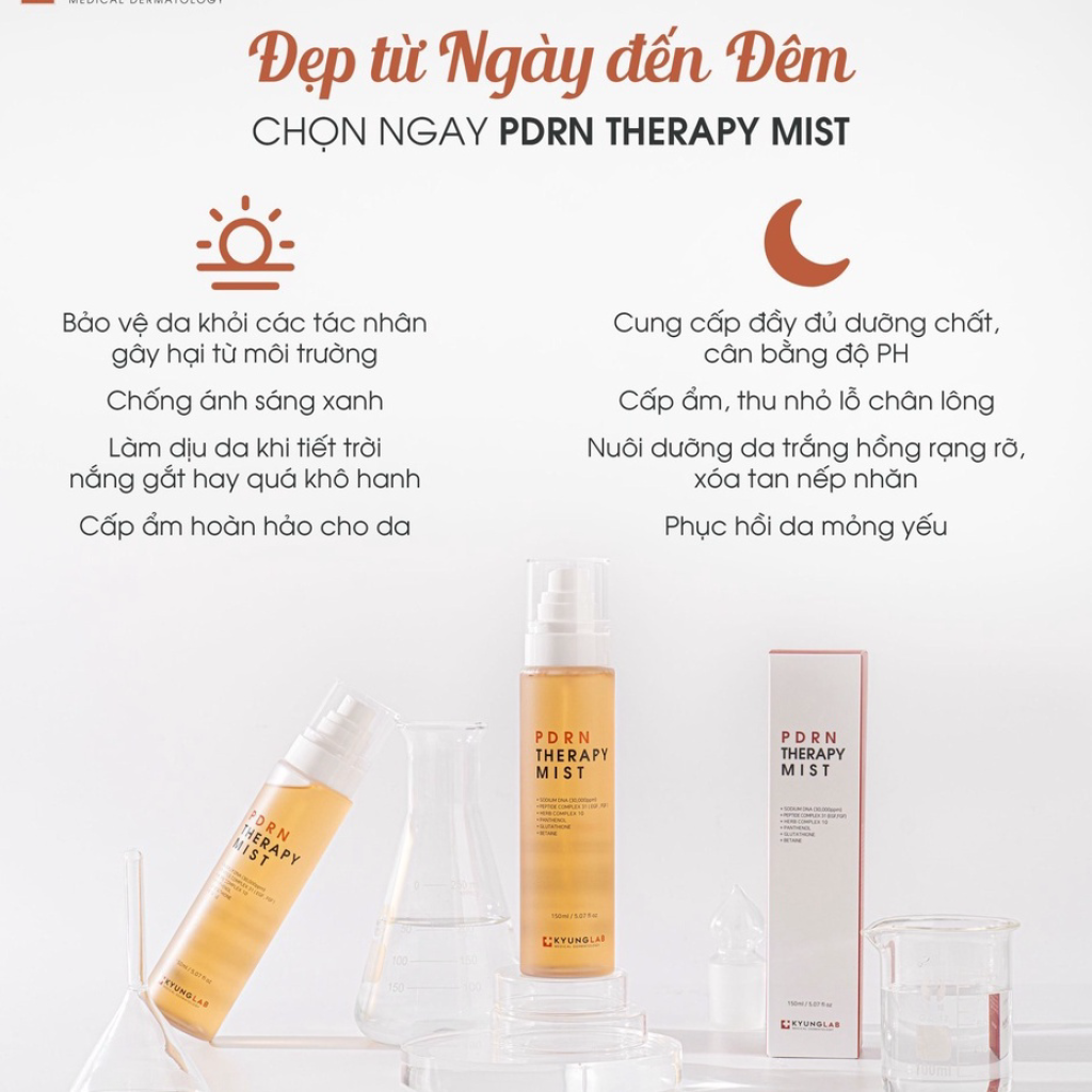 XIT KHOANG THAN KYUNG LAB CHINH HANG PDRN THERAPY MIST 150ML-XIT TE BAO GOC TANG SINH COLLAGEN CAP AM PHUC HOI BAO VE DA