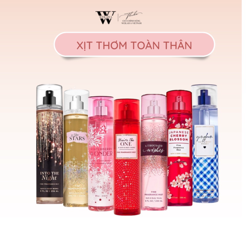 Xịt Thơm Toàn Thân Body Mist Bath Body Works 236ml